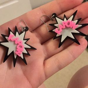 Kapow comic earrings